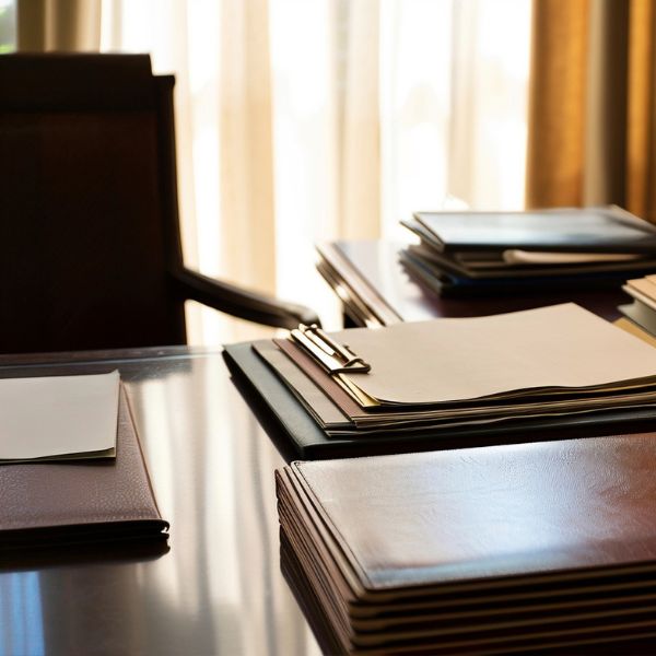 desk with papers